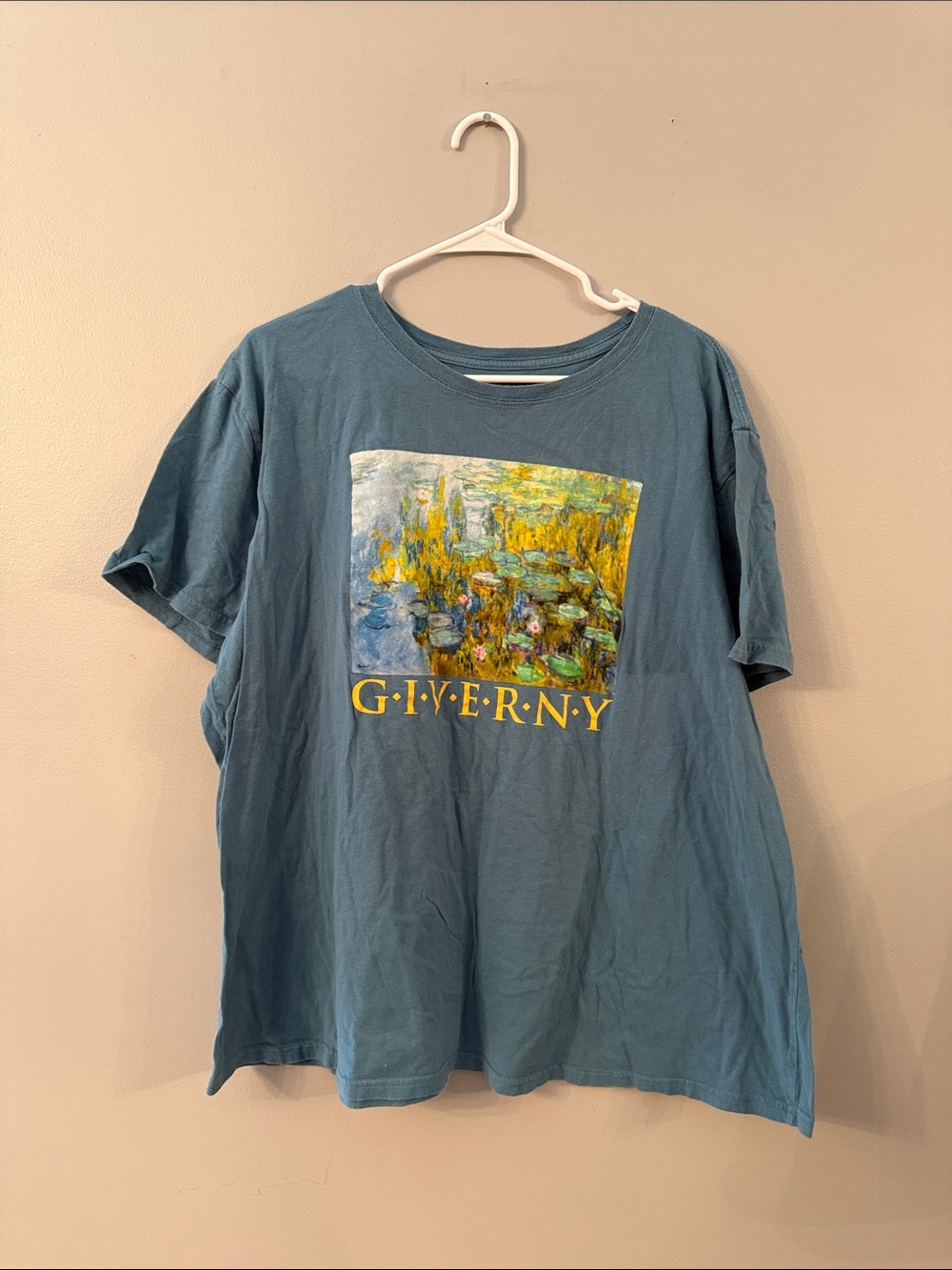 Giverny Art Print Short Sleeve Tee in Slate Blue